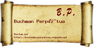 Buchman Perpétua névjegykártya